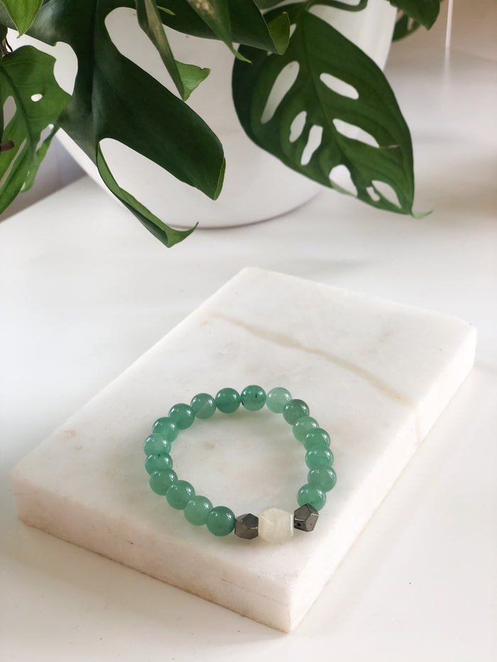 Green Aventurine / Pyrite / Jade Bracelet