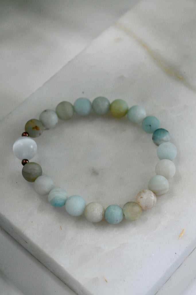 Amazonite Rounded Bead Bracelet