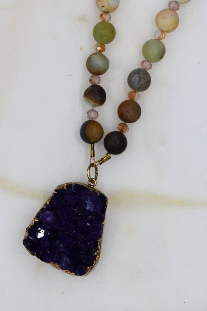 Amethyst + Amazonite Necklace