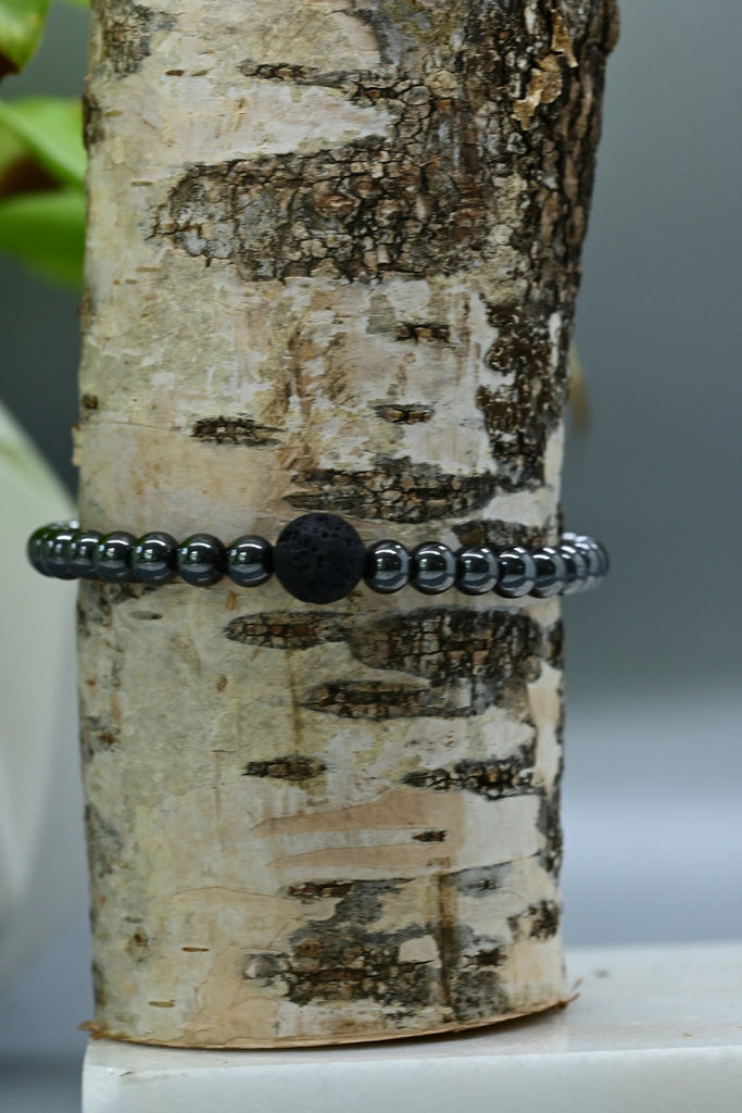 Hematite Oil Diffuser Bracelet - Woman