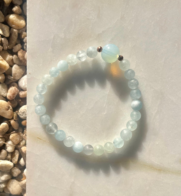 Aquamarine + Opalite Bracelet