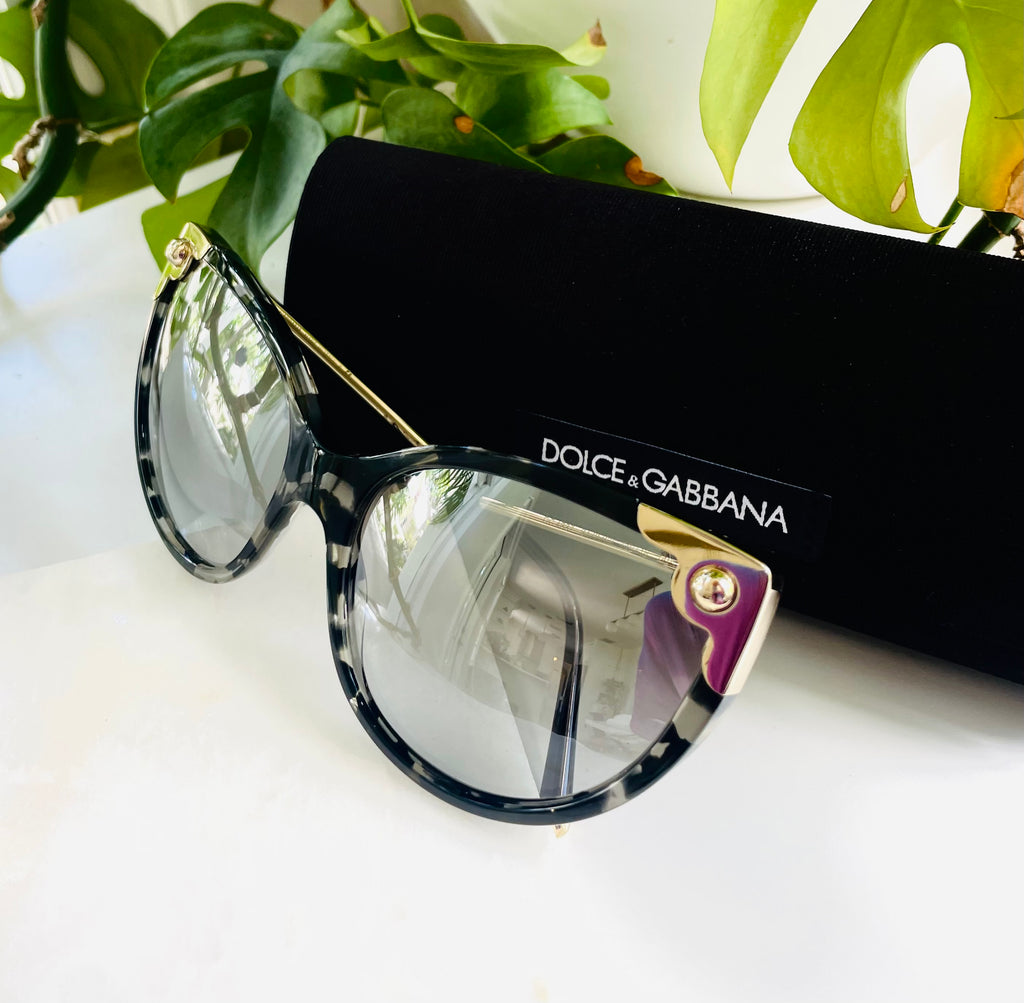 NEW Dolce & Gabbana Grey Havana Sunglasses
