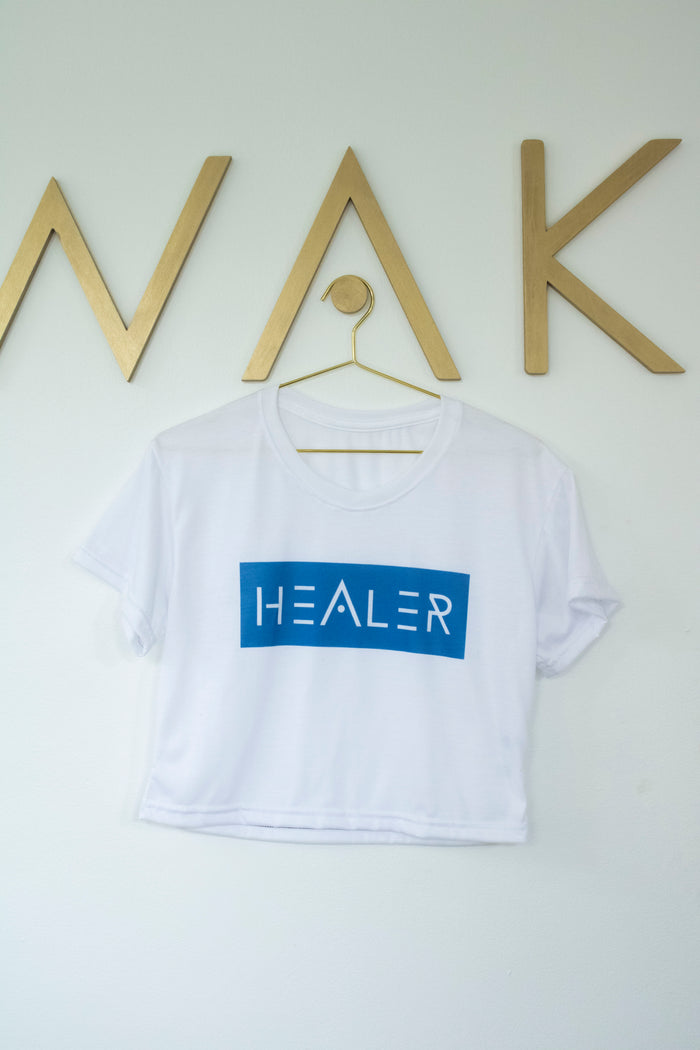 'Healer' White Crop Top