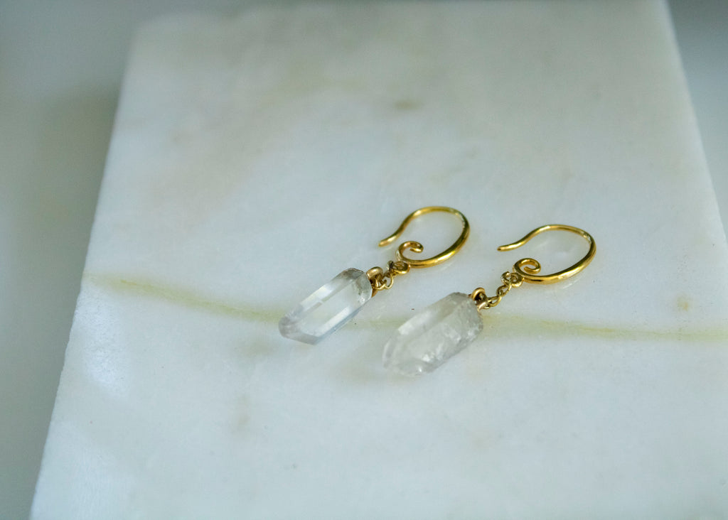 Clear / White Quartz Earrings