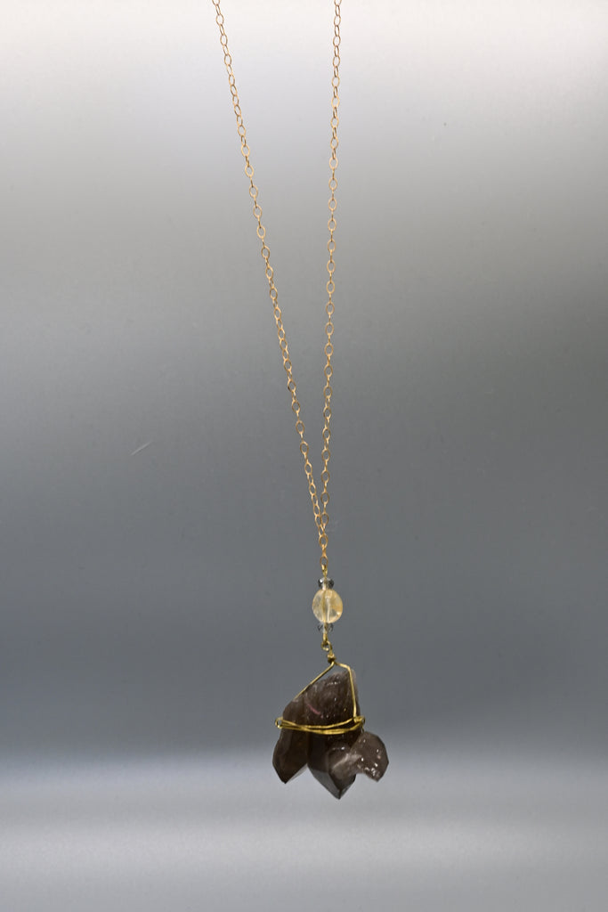 Smokey Quartz + Citrine Necklace