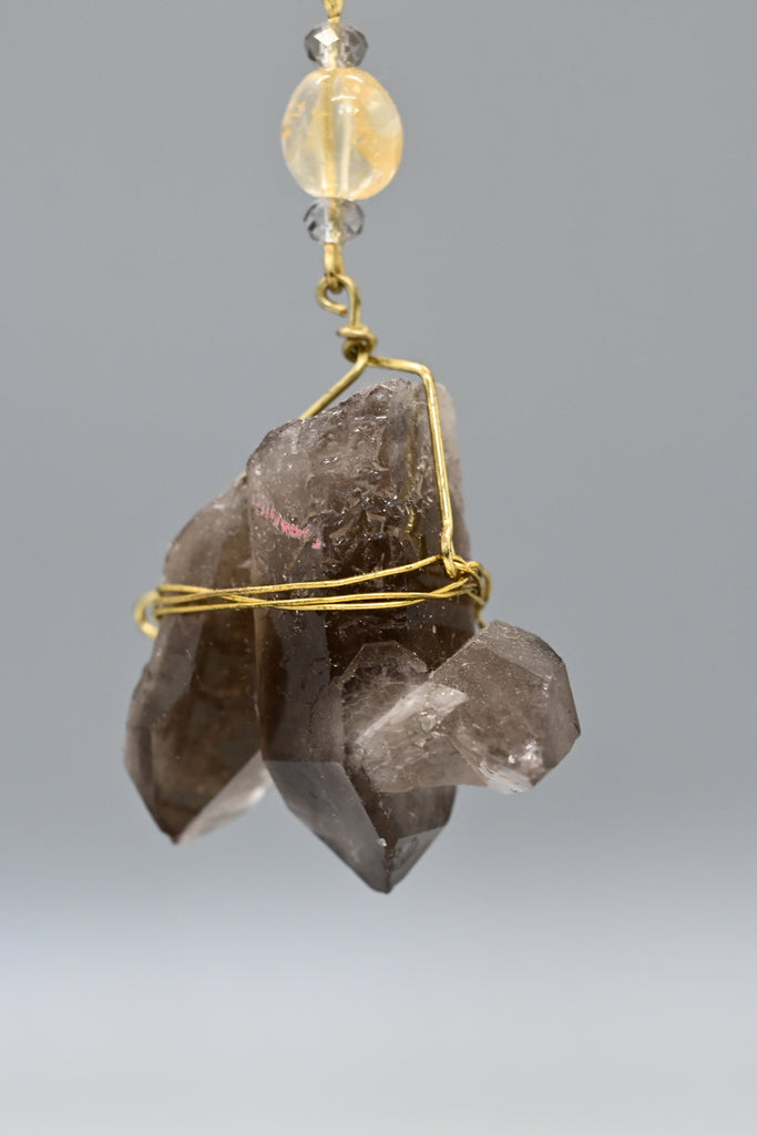 Smokey Quartz + Citrine Necklace