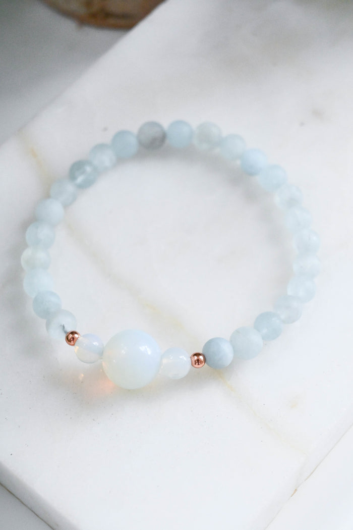 Aquamarine + Opalite Bracelet