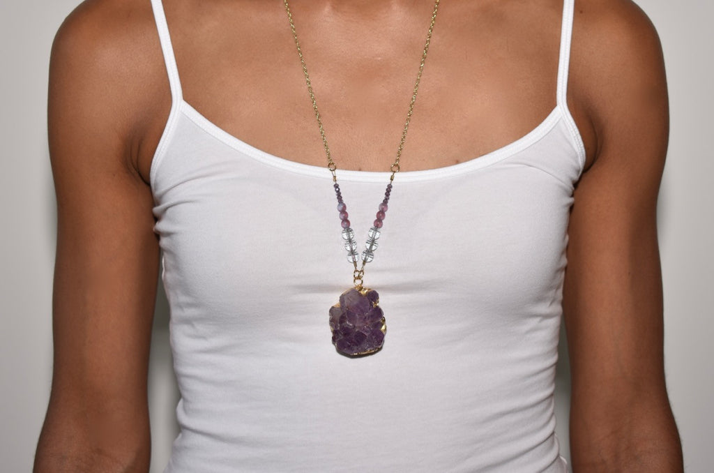 Amethyst Cluster Necklace