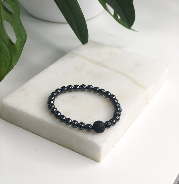 Hematite Oil Diffuser Bracelet - Woman