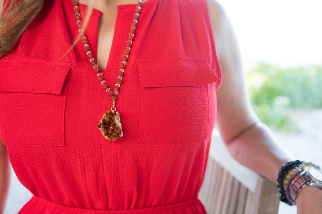 Citrine Cluster Mala