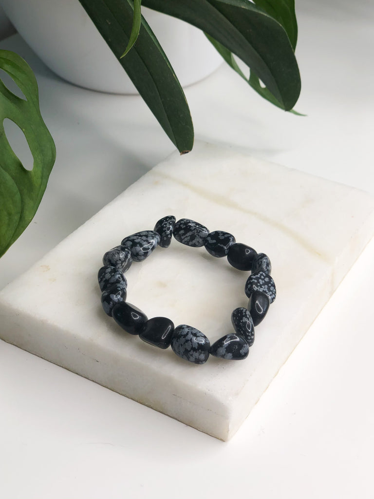 Black Obsidian Bracelet Beaded Crystal Bracelet 8mm — Bonnie Mode